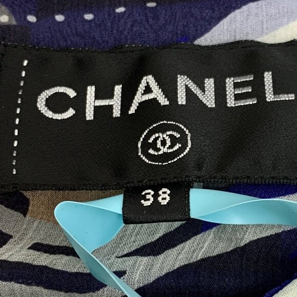 Chanel Multicolor geometric pattern printed silk shirt - Picture 6 of 9